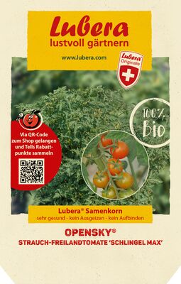 OpenSky, Freilandtomate, Strauchtomate, Schlingel Max, Samen, Samentuete