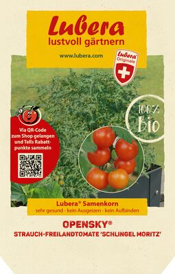 OpenSky, Freilandtomate, Strauchtomate, Schlingel Moritz, Samen, Samentuete