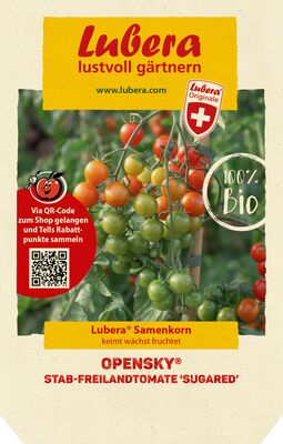 OpenSky, Freilandtomate, Stabtomate, Sugared, Samen, Samentuete